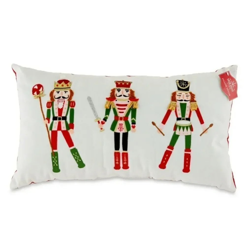 Red & White Nutcracker Decorative Christmas Pillow, 19